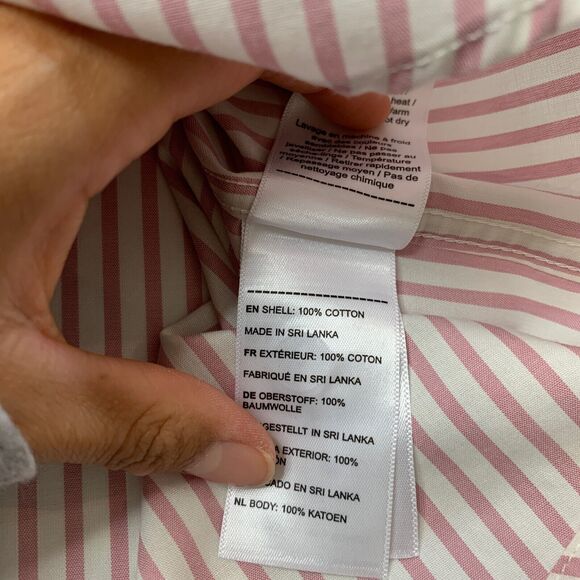 UNTUCKit Shirt Mens XL Extra Large SLIM Fit Foxglove Pink White Striped No Tuck - Picture 7 of 10